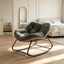 Rocking Egg Chair, Oversized Design with Cushion, Indoor Outdoor Furniture  for Backyard, Patio, Garden