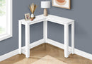 Accent Table, Console, Entryway, Narrow, Corner, Living Room, Bedroom, White Laminate, Contemporary, Modern