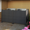 50' W x 49' H Outdoor Privacy Screen, Air Conditioner Fence, All-Weather Vinyl Privacy Fence Screens with Aluminum Posts, 3 Panels, Dark Grey