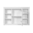 42'' Wall Mounted Bathroom Storage Cabinet with Mirror, Modern Medicine Cabinet in White, MDF Construction with 6 Open Shelves and Adjustable Interior