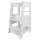 ECOMEX Toddler Standing Tower for Kitchen, Step Stool for Kid's Adjustable Height Learning Stool, Removable Anti-Drop Safety Rail Stool for Bedroom, Bathroom, White