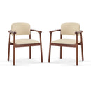 2 - Pack Dining Room Chairs, Sturdy Rubber Wood, Comfortable PU Foam Seat, Ideal for Home & Kitchen