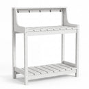 Potting Benches for Outside, HDPE Garden Potting Table All Weather, Outdoor Potting Table with Storage for Patio, Backyard, Garden, White