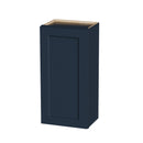Navy Blue Shaker Wall Cabinet Solid Wood with 2 Adjustable Shelves for Kitchen, Bathroom, Laundry, Garage Storage (18W×12D×36H)