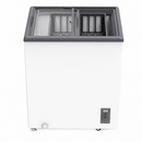 5.1 Cu.Ft Commercial Display Chest Freezer Inverter Energy Saving Ice Cream Freezer with Sliding Low-E Glass Door Digital Temperature Control Lock & Casters  -22°F to 2.50°F  Adjustable Temp for Store