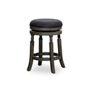 24' Counter Stool, Weathered Gray Finish, Charcoal Fabric Seat