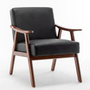 Mid-Century Modern Wingback Accent Chair with Solid Wood Frame and Extra-Thick Backrest – Lounge Chair for Living Room, Bedroom, or Reading Room