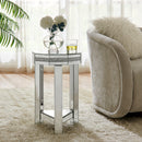 Mirrored Octagon End Table with Crystals Inlay, 2-Tier Modern Small Sofa Table with Storage, Silver Accent Side Table for Living Room, Bedroom, Coffee, and Small Spaces 13.8'W x 13.8'D x 21'H