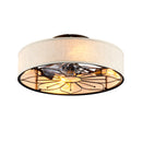 20' Lotus Design  Fabric Farmhouse Bladeless Ceiling fan With Remote Control  For Living room, Bedroom,Kitchen--NOT INCLUDED BULBS