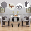 Contemporary Designed Velvet Fabric Upholstered Accent/Dining Chair /Barrel Side Chairs Kitchen Armchair for Living Room set of 2 (Gray Velvet)