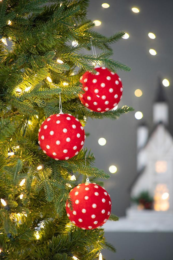 D3.9' Christmas Ball Ornaments, Decorative Hanging Ball Christmas Tree Ornaments for Holiday Party Decorations, Set of 6