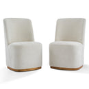 Indoor Dining Chair Set of 2, Modern Upholstered Fabric Chair with Sturdy Rubber Wood Frame, 300lbs Capacity, Creamy Beige Design, Comfortable Seating for Dining Room/Living Area
