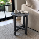 Gray HDPE Round Outdoor Side Table, 18 in. Dia. x 17 in. H, Small All-Weather Patio End Table, 1 Piece