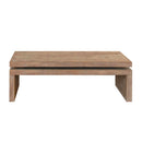 Modern Rustic Wood Coffee Table – Rectangular Living Room Center Table with Floating Top Design 47.6' L * 23.6' W * 16.3' H