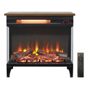 24 inch three sided glass electric fireplace with feet