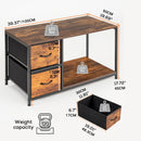 Modern 39.37in Length Storage Console with 2 Drawers and Metal Frame