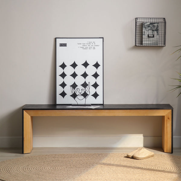 59in Modern Wood Bench - Rustic & Contemporary Design