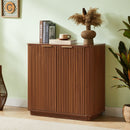 31.5'' Buffet Cabinet Sideboard with Storage Curved wave Design for Bedroom, Living Room, Hallway, Walnut,31.5''W x 15.75''D x 31.5''H.