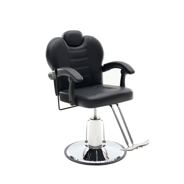 90°-150° Reclining Barber Chairs for Barbershop, Heavy Duty Hydraulic Pump 360°Swivel Salon Chair for Hair Stylist -Black