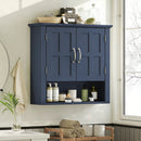 Bathroom Wall Storage Cabinet, Multi -functional Wall Mounted Cabinet with Adjustable Shelves, Medicine Cabinet for Laundry Room & Kitchen & Living Room, Blue