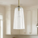 1-Light 6.1' W Dimmable Bell Pendant Light with Glass Shade