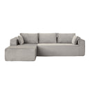 Compression Sectional Couch with Comfy Chaise, Boneless L Shape Sofa with Deep Seat, Minimalist Modular Couches Sleeper for Living Room Bedroom Apartment Lounge,corduroy,Grey