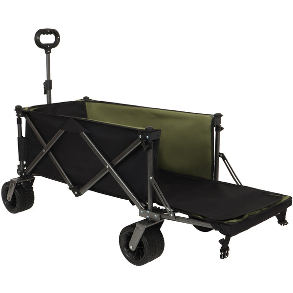 Collapsible Folding Wagon 300L,49' Extra Long Collapsible Wagon with Tailgate, All-Terrain 7'x 4' Big Wheels,Beach Wagon Cart Heavy Duty 400LBS Foldable Foldable Beach Wagon for Garden Sports Camping