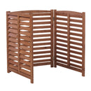 3-Panel Outdoor Air Conditioner Fence 3-Section Outdoor Wooden Screen, Outside Wood Privacy Fence, 32' W x 38' H