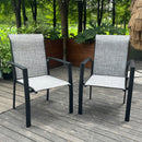 VRSHWO Garden Patio Chairs Set of 2, All Weather Metal Outdoor Dining Chairs , Garden, Poolsides, Black Color Frame