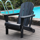 Adirondack Folding Chair,HDPE All-Weather Outdoor Chairs, Wood-Like Patio Chair for Backyard, Camping, Garden, Pool & Fire Pit, Black