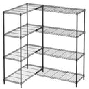 4 Tiers Storage Shelves Load 1200 LBS, Metal Shelving Wire Metal Shelving Unit Shelves for Storage Adjustable Garage Shelving for Pantry Kitchen Garage Black 15.8' D x 33.5' W x 59.5' H