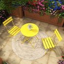 Bistro Table and Chairs Set of 2, 3 Piece Outdoor/Indoor Folding Patio Bistro Sets, 2 Chair Patio Furniture Set with Table, Premium Frame Foldable Coffee Tables for Balcony, Yard, Garden, Yellow