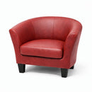 Faux Leather Accent Chair Red