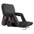 Stadium Seat, 6 Adjustable Angle Bleacher Chair, 2.75'' Cushion Stadium Seat with Back Support and Armrest, Wide Bleacher Chair with Hook Pocket Cupholder for Picnics, Beach Sports, and Gaming
