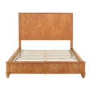 Natural Solid Wood Queen Platform Bed Frame with Tall Headboard, No Box Spring Needed, Crafted from Rubber Wood and Plywood