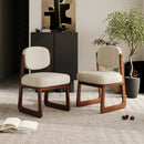Walnut color solid wood dining chair cream wind fabric soft bag armchair home dining room/study lounge chair 2pcs/ctn