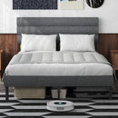 Full Size Upholstered Platform Bed Frame - With Headboard, No Box Spring Needed, 14'' Underbed Storage