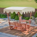 Outdoor waterproof solid wood picnic table and bench set with removable canopy - suitable for all-weather patios, gardens, decks, parks, beaches