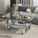 W 39.4' X D 19.7 ' X H 17.7' Transparent tempered glass coffee table, coffee table