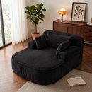 Oversized Chaise Lounge Chair Indoor, Boneless Couch Cloud Chair with 3 Comfy Pillows, Durable Corduroy High-Density Foam Reading Chair, No Assembly Ergonomic Oversized Comfy Chair Wide Arms Bed Sleep