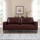78.5' Big Loveseat for Living Room,Apartment,Upholstered Breathable Faux Leather PU Couch,Loveseat Burgundy