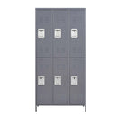 Gray 6 Door Metal Lockers with Lock for Employees, Storage Cabinet for Home, Gym, Office, School, Garage