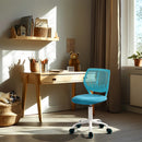 Ergonomic Aqua Office Chair with PU Casters – Adjustable Height, Aqua Corduroy Upholstery