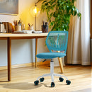 Ergonomic Aqua Office Chair with PU Casters – Adjustable Height, Aqua Corduroy Upholstery