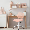 Ergonomic Small Task Chair with Adjustable Height &amp; 360° Swivel – Stylish Rose Pink Design for Kids, Home Office, and Compact Spaces