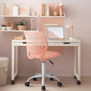Ergonomic Small Task Chair with Adjustable Height &amp; 360° Swivel – Stylish Rose Pink Design for Kids, Home Office, and Compact Spaces