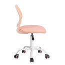 Ergonomic Small Task Chair with Adjustable Height &amp; 360° Swivel – Stylish Rose Pink Design for Kids, Home Office, and Compact Spaces