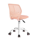 Ergonomic Small Task Chair with Adjustable Height &amp; 360° Swivel – Stylish Rose Pink Design for Kids, Home Office, and Compact Spaces