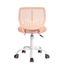 Ergonomic Small Task Chair with Adjustable Height &amp; 360° Swivel – Stylish Rose Pink Design for Kids, Home Office, and Compact Spaces