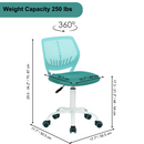 CARNATION TURQUOISE ADJUSTABLE SWIVEL CHAIR